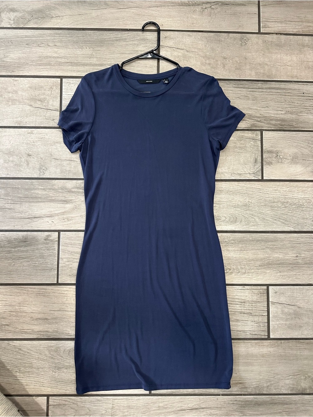 Vero Moda Navy Short Sleeve Slim Mini Dress